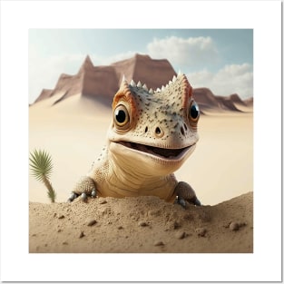 Fexi der lustige Dinosaurier aus der Wüste Posters and Art